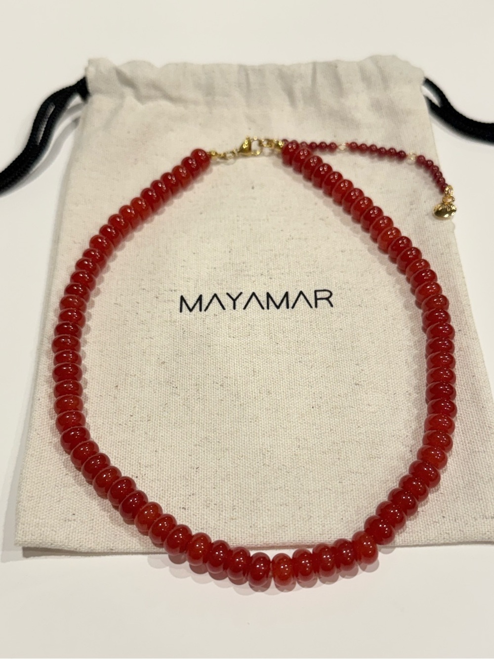 NEW Mayamar Red Garnet Beaded Layering Boho Necklace